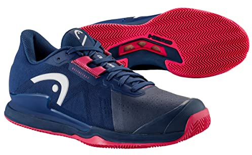 HEAD Chaussures de Tennis Sprint Pro 3.5 Clay Femmes, Bleu Foncé/Azalea