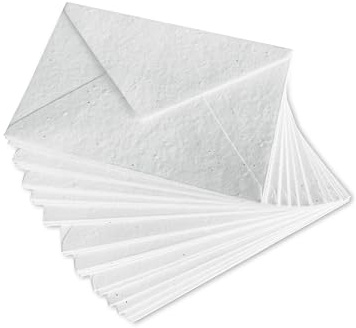 Handmade Plantable Flower Seed Paper Envelopes - 13 X 18 Cm - 25 Pieces - Perfect For Invitation Cards, Stationery, Postcards Or Flower Cards. - Thickness - 250 Gsm