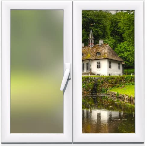 MAKA Pellicola Vetri Finestre Opaca Adesiva Glassato Rotolo 200 x 45 cm Protezione dalla Privacy 100% Anti-UV Finestrone Balcone Ufficio Bagno Camera Letto Autoadesivo Impermeabile (Righe)