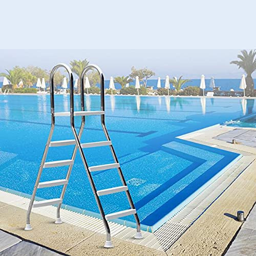 BOTOWI Escaleras De Piscina para Piscinas Elevadas Escalera De Piscina Alta De 132Cm Escalera De Piscina con Marco De Acero Inoxidable 304 con Escalones De Plástico Antideslizantes 4 Escalones