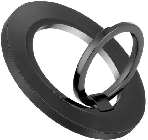 HOTUT Soporte de Dedo Magnético, Agarre Magnético Móvil para MagSafe, 360° Rotación, Soporte Anillo Magnético Movil con Anillo de Metal para Anillo de Teléfono para iPhone Serie, Android