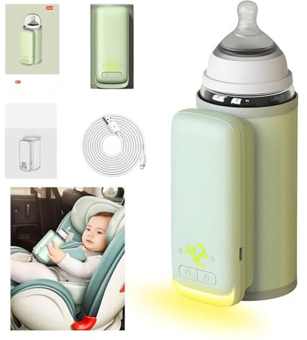Flaschenwärmer Unterwegs, 8000 MAh Reise-Flaschenwärmer mit Nachtlicht, Konstante Temperatur Zum Auftauen Im Freien zu Hause und Zum Aufwärmen von Speisen
