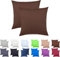 NatureMark 2er Set Jersey Kissenbezüge – Elastisch, weich, atmungsaktiv und hautfreundlich – Waschbare Kissenhülle - 50x50 – Schoko Braun