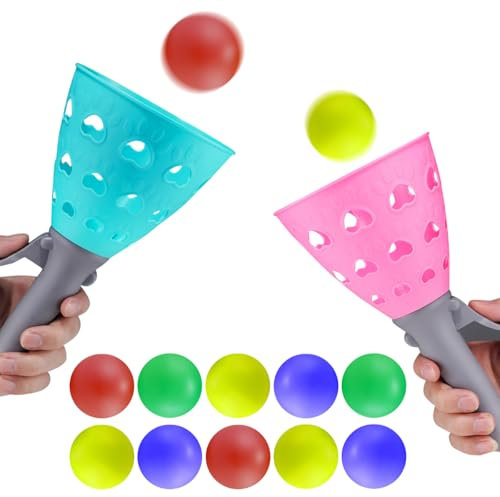 Jeux Pop et Catch Ball, avec 2 Paniers de Démarrage et 10 Balles, Pop-Pass-Catch Ball, Jeu de Balle Lancer et Attraper D'air de Balle Scoop pour Garçons et Filles, Fête, Jardin, Intérieur et Extérieur