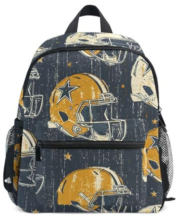 Mnsruu American Football Helmets Toddler Backpack Preschool Rucksack Kids Boys Girls Kindergarten School Bag