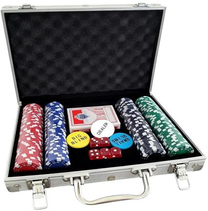 Set Poker Texas Hold’em – Valigetta Metallo | Fiches Senza Valore Con Custodia | Kit Gettoni Per Serate Casinò Gioco Festa Giocatori Appassionati Famiglia E Addio Al Celibato
