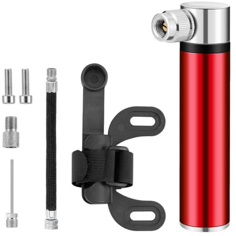 Tidevib Compact High-Pressure Mini For Bike Pump with Stand, 120 PSI for French & American Valves, CNC Aluminum Alloy, Portable Air Pump for Bicycles, Balls, Sports Equipment