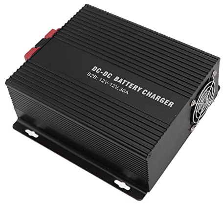 Haofy DC Till DC Batteriladdare 12V 30A med Solenergiingång och Automatisk BMS Väckningsfunktion för äventyr Utanför Nätet, Husbilsresor, Marin Användning (B2B1230)