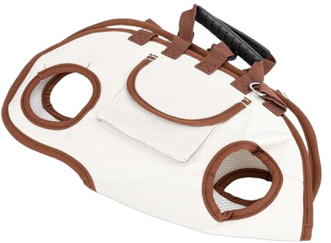 Cosiki Harnais Robuste pour Chien, Sac de Transport pour Animaux de Compagnie avec Laisse, Bandoulière Réglable, capacité Spacieuse, pour Petits Animaux de Compagnie, Matériau en Nylon Gris (M)