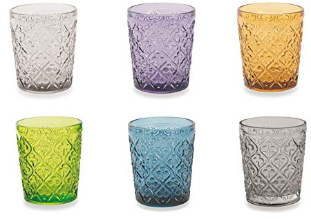 Villa d’Este Home Tivoli - Lot de 6 verres à eau Marrakech multicolores en verre, 5905223