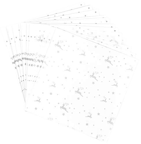 Ideen mit Herz transparent papper | 100 ark | premiumkvalitet | 110 g/kvm | tryckt | perfekt vikpapper för stjärnpyssel | transparent pysselpapper (körsbär | vit och silver, 15 x 15 cm)