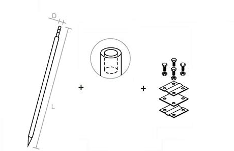 Tiefenerder Erder Erdung SET 3m 2x1500mm Ø16 feuerverzinkt HAMMER PREIS (Ø16 SET 1,5m 1x1500mm)