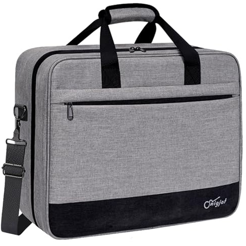 SNIGJAT Audio Mixer Case, Protective DJ Mixer Bag with 10mm Padding, Large-Capacity Recording Equipment Bag Soft with Adjustable Storage for Cables, Podcast Gear and Mics, Gray (Size: 39.4×33×15.2cm)