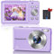 Macchina Fotografica Digitale Fotocamera Compatte, 44MP 1080P HD Fotocamera con Zoom Digitale 16X, 2.4 LCD Ricaricabile Macchina Fotografica per Bambini, Adulti, Principianti (Viola)