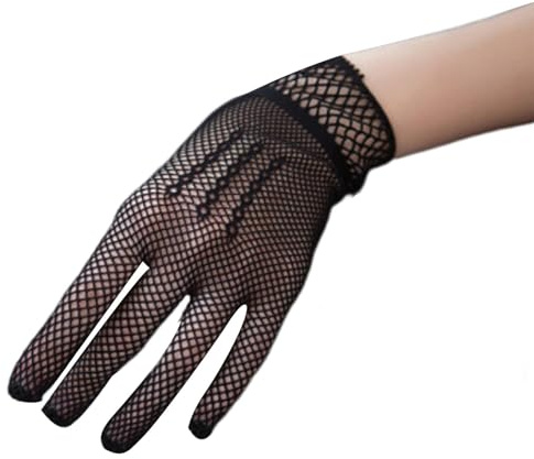 Guantes de encaje | Guantes de encaje floral románticos con lazo | Cómodos guantes flexibles de poliéster para disfraz de novia para niña, , B