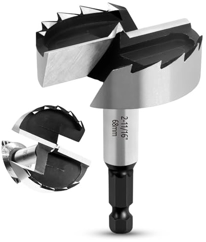 NICAVKIT 68mm Mèche Forstner Foret à Ailettes Plates, Foret à Bois Multi-Dents, Meche Bois Avec tige hexagonale Pour Le Perçage Dans Le Bois, Le Plastique, Le Contreplaqué