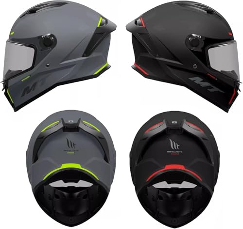 Motorcycle Motorbike Scooter mt stinger 2 Full Face Helmets Men Women Biker Rider Sports Racing Touring ECE 22.06 Approved Crash Helmet (A1 Matt Black,XS)