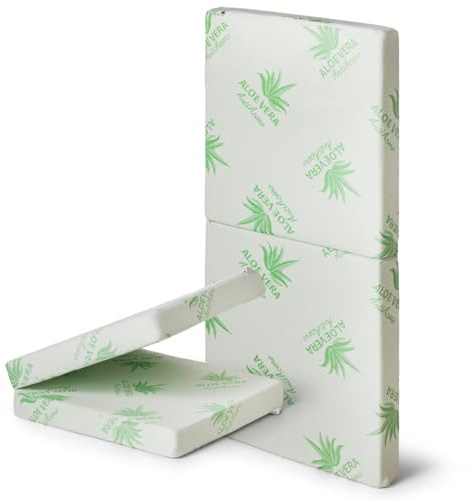EPSELIA Materasso Pieghevole Lettino per Bambini Camping cm 60x120 H9, tessuto ALOE VERA Traspirante Sfoderabile, Certificato Antisoffoco EN16890:2017 Poliuretano CertiPUR™ OEKO-TEX®
