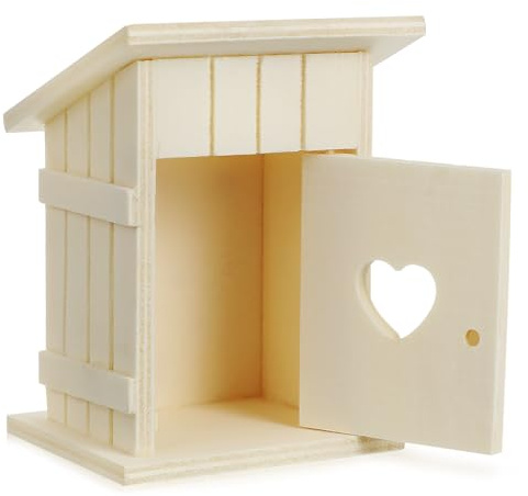 Homoyoyo Caja Nido para Pájaros de Madera Natural Apertura Cómoda y Estructura Resistente para Ambientes Exteriores y Manualidades