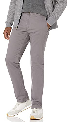 Amazon Essentials Men's Slim-Fit All-Day Stretch Casual Chino Pant, Charcoal, 34W x 30L