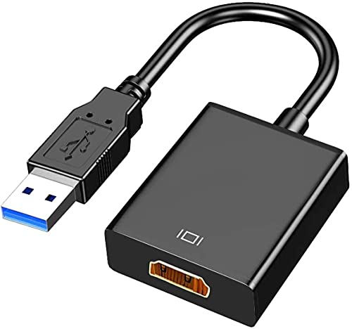Adaptateur, convertisseur USB 3.0/2.0 vers HDMI, câble vidéo HD 1080p pour PC, ordinateur portable, HDTV compatible avec Windows XP/7/8/8.1/10/11(NOT pour Vista, Linux, Chrome, Mac OS)