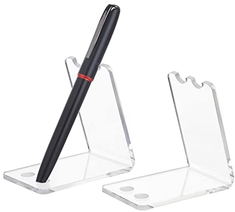 PH PandaHall 2 Stück Stift Display Ständer, 2 Schlitze Durchsichtiger Bleistiftständer Acryl Stiftständer Kugelschreiber Ausstellungsständer für Zuhause Schule Büro Augenbrauenstift Display