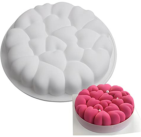 VIONNPPT Moule à gâteau en silicone en forme de cœur - Pour la pâtisserie - En mousse - Chocolat - 15 cm - Pour la mousse
