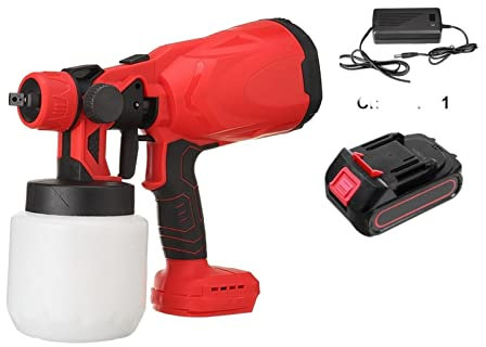 Pistolas de chorro de arena Pistola de pulverización 800ml inalámbrico pulverador eléctrico muebles automáticos recubrimiento de acero a aerógrafo compatible con batería de 18V Chorro de arena ( Color