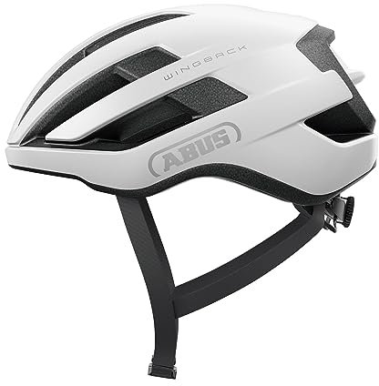 ABUS Rennradhelm WingBack – einfacher Roadhelm für sportliches Fahren im Alltag und in der Freizeit – für Erwachsene und Jugendliche – Polarweiß, Größe S