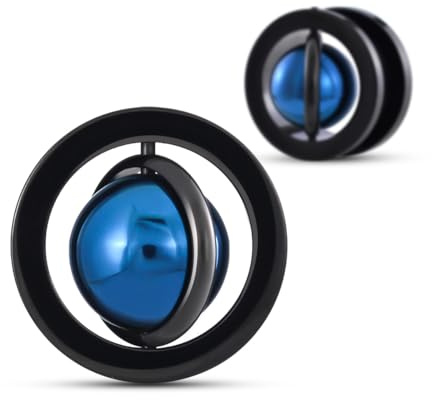 COOEAR Planet Ear Tunnels Flesh Plugs, misuratori in acciaio inox per orecchini, viti posteriori estensori., 5/8(16mm)