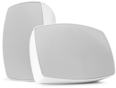 Power Dynamics BHW60WH Altavoces de Pared de 6,5, Blancos, Resistentes a la Intemperie IPX5 para Interiores/Exteriores, compatibles con 100 V/8 ohmios, Dos vías, de instalación, línea de 100 V