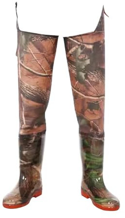 JCWGLY Wathose wasserdichte Watstiefel Aus PVC Für Den Außenbereich Für Angeln Und Jagen Für Herren, Leichte Watstiefel Mit Taschen, Camouflage(41 EU)