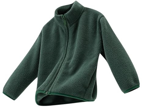 AMhomely Kids Plush Winter Coat-Sherpa Jacket Kids,Full Zip,Stand Collar,Teddy Bear Jacket,Fluffy Casual Sweatshirts,Windproof,Warm,Fuzzy Coat for Outdoor School Walking,3-12 Years