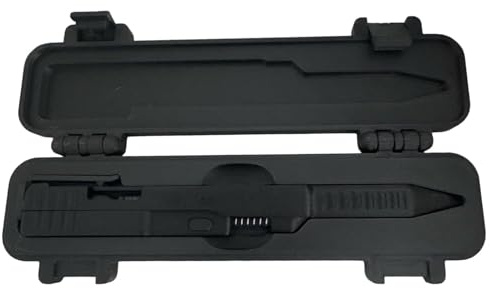 Penna a sfera tattica con meccanismo a scorrimento - Penne tattiche con meccanismo a scorrimento stampate in 3D per uso quotidiano, strumento di scrittura ricaricabile con inchiostro fluido (Black)