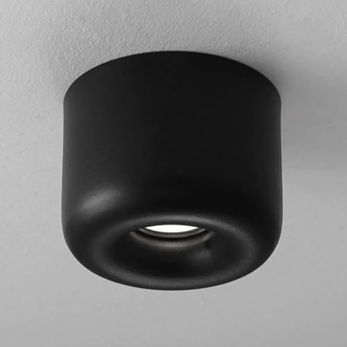 HAOZIWEI LED Inbyggnadsdownlight Cylinder 12,5cm - Inomhus Takspot, Svart Aluminium Riktningsdownlights för Vardagsrum, Hall och Accentbelysning(6000K)
