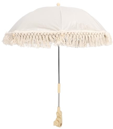Generic Paraguas para Cochecito con Ajuste de ángulo Flexible para Protección Solar del bebé, Sombrilla Portátil Liviana para Exteriores para Cochecito, Silla de Playa, Tela Oxford 24.8x19.7in