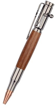 SHLWYG Stylo à bille rétractable haut de gamme - en métal et bois de rose, encre noire, un cadeau souvenir élégant, un instrument d'écriture luxueux pour les cadres.