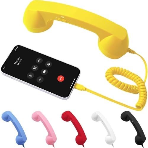 Cornetta per telefono retrò con connettore di tipo C, ricevitore portatile in stile telefono vintage con microfono e altoparlante, cornetta per telefono cellulare con cavo per casa, ufficio, scrivania