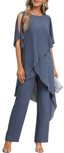 CBZDJX Chiffon Mother of The Bride Pants Suit for Women 2 Pieces Dressy
