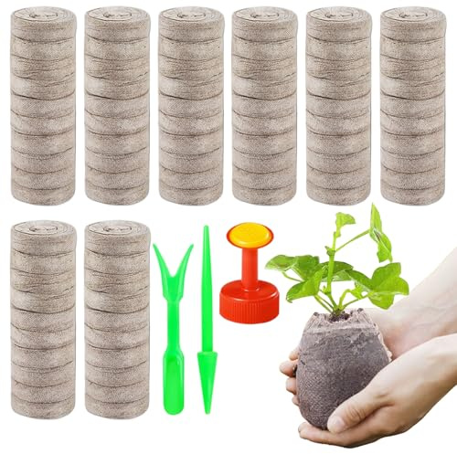 Pellets de inicio de plántulas - 100 piezas briquetas de tierra,Pellets de arranque de plántulas de 30 milímetros,Adecuado Para Granja, Césped, Trasplante, Vegetales, Parterres, Jardinería Interior Y