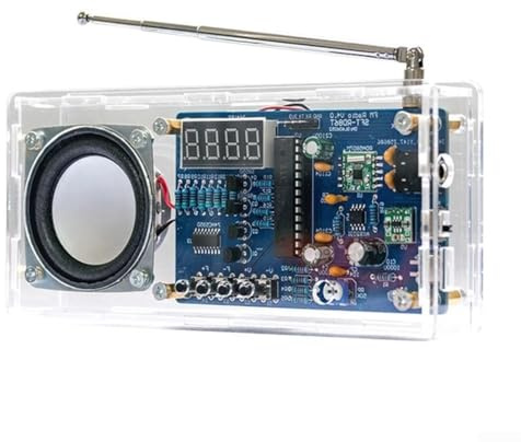 DIY FM-radio, elektronik, byggsats för lödning, inlärning, 87,5–108 MHz mottagning med RDA5807M, 5 W förstärkare, AXS2031, 30 cm antenn, USB-C eller batteridrift för elever och hobbyister