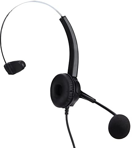 HUSHUI Telefonheadset för Företag med Högupplöst Ljud och Brusreducering Lämpligt för Kontor och Callcenter Svartfärgad Enöra (VH530-RJ9 (enkelöra))