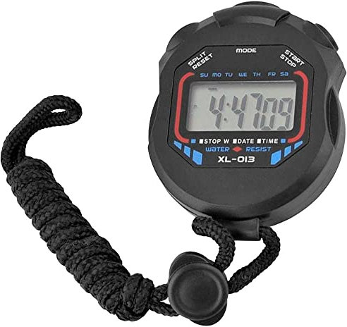 Ociodual Stoppuhr Sport-Uhr Multifunktion Digital Wecker Stopuhr Taschenuhr XL-013 Schwarz Uhren Timer Zeitmessung Datum Uhr