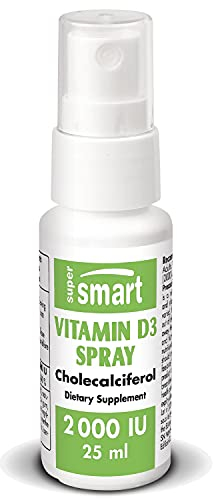 Spray Vitamin D3 2000 IU - Boost Immunitaire - Contribue à la Santé des Os, des Dents & des Muscles - Haute Absorption - Sans OGM - 25 ml - Supersmart