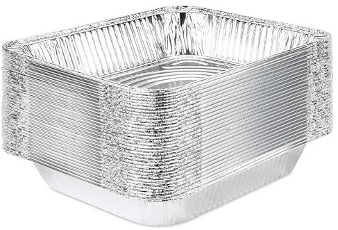 Stock Your Home 9x13 Aluminum Pans (20 Pack) - Disposable & Recyclable Foil Tray- Half Size Steam Table Deep Pans - Tin Foil Pans for Cooking, Heating, Storing, Prepping Food, BBQ, Grilling, Catering