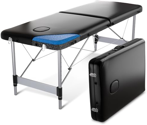 Fenixshop24-Table de Massage Professionnelle 3 Zone en Aluminium Pliable et transportable Hauteur réglable lit de Massage pour physiothérapie, esthéticienne COD-09