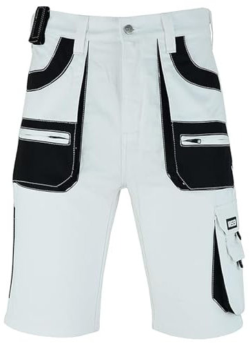 MS9 Mens Cargo Combat Painter Work Working Short Shorts White