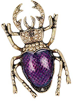 U-K Retro Käfer Strass Brosche Bug Insekt Pin Zubehör Modeschmuck Geschenk Unisex Lila Praktisch und beliebtNützlich und praktisch