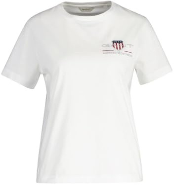 GANT Reg Archive Shield SS T-Shirt pour Femme, Blanc., S