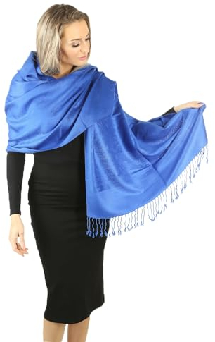PashminaShine-Weich wie Kashmir-Seide Leicht-Schal Sommer-Halstuch-Schal Herren-Schals und Tücher für Damen-Pashmina für damen-Geschenke für Frauen (kobalt blau)